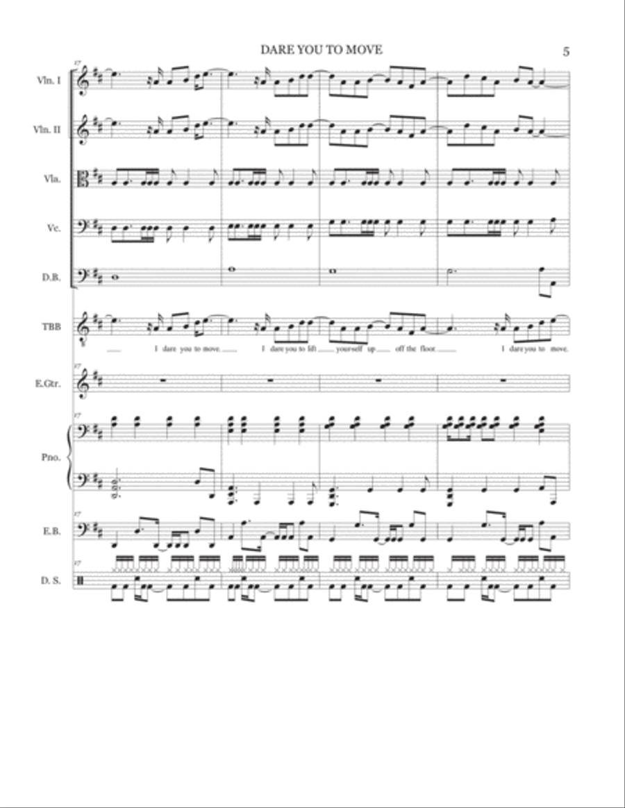Dare You To Move Small Ensemble scores gallery preview page 6