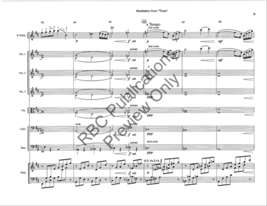Meditation From Thais Violin W/Orch (Score) String Orchestra scores gallery preview page 12