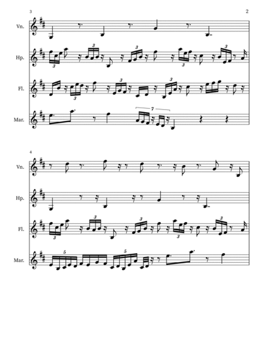Ambrosia 84 for Violin, Harp, Flute, Marimba