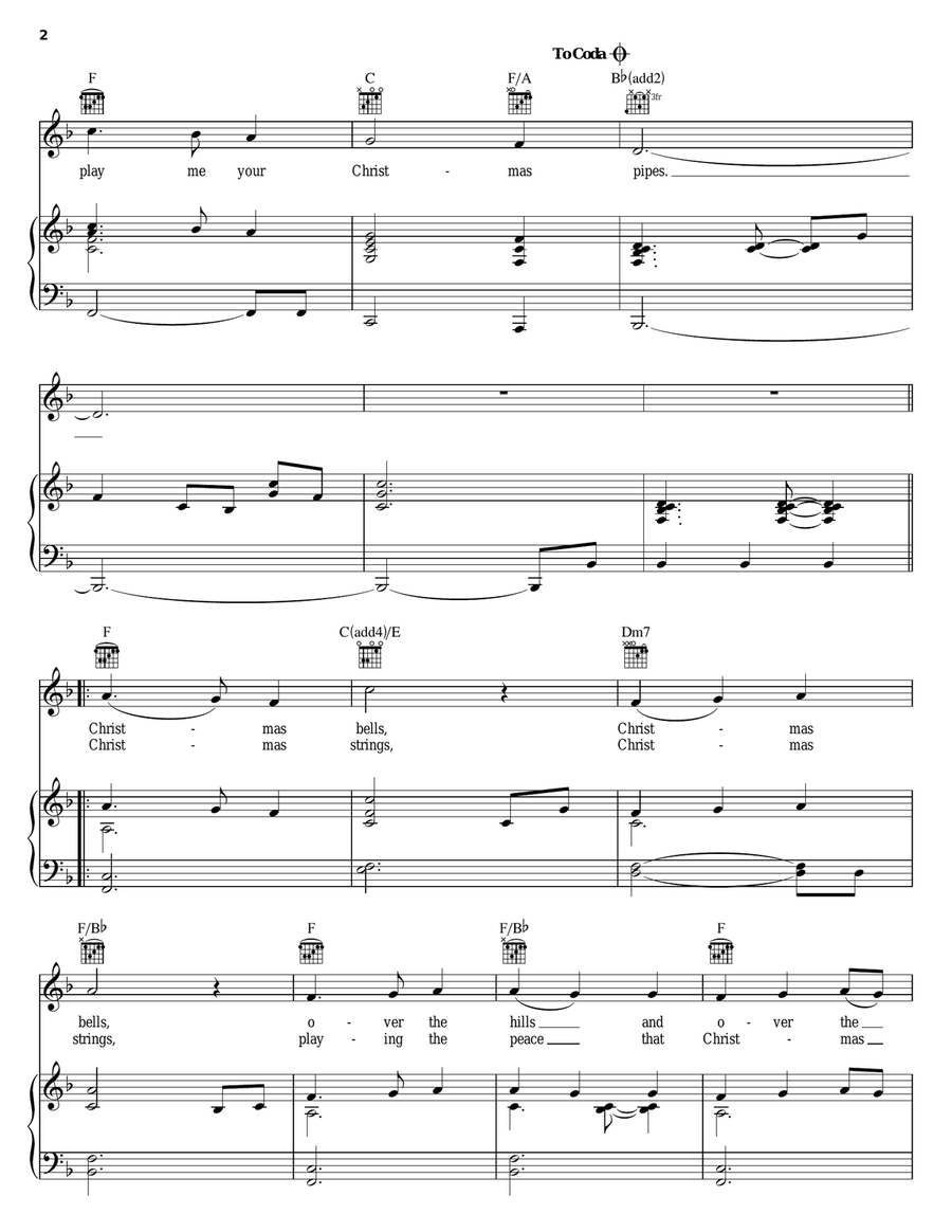 Christmas Pipes Piano, Vocal, Guitar scores gallery preview page 2