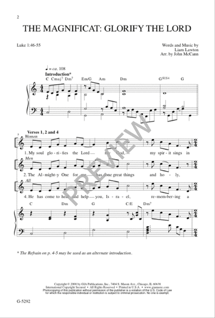 The Magnificat: Glorify the Lord 4-Part scores gallery preview page 2