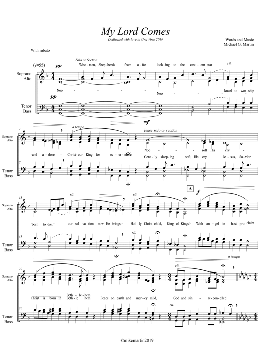 My Lord Comes Divisi scores gallery preview page 1
