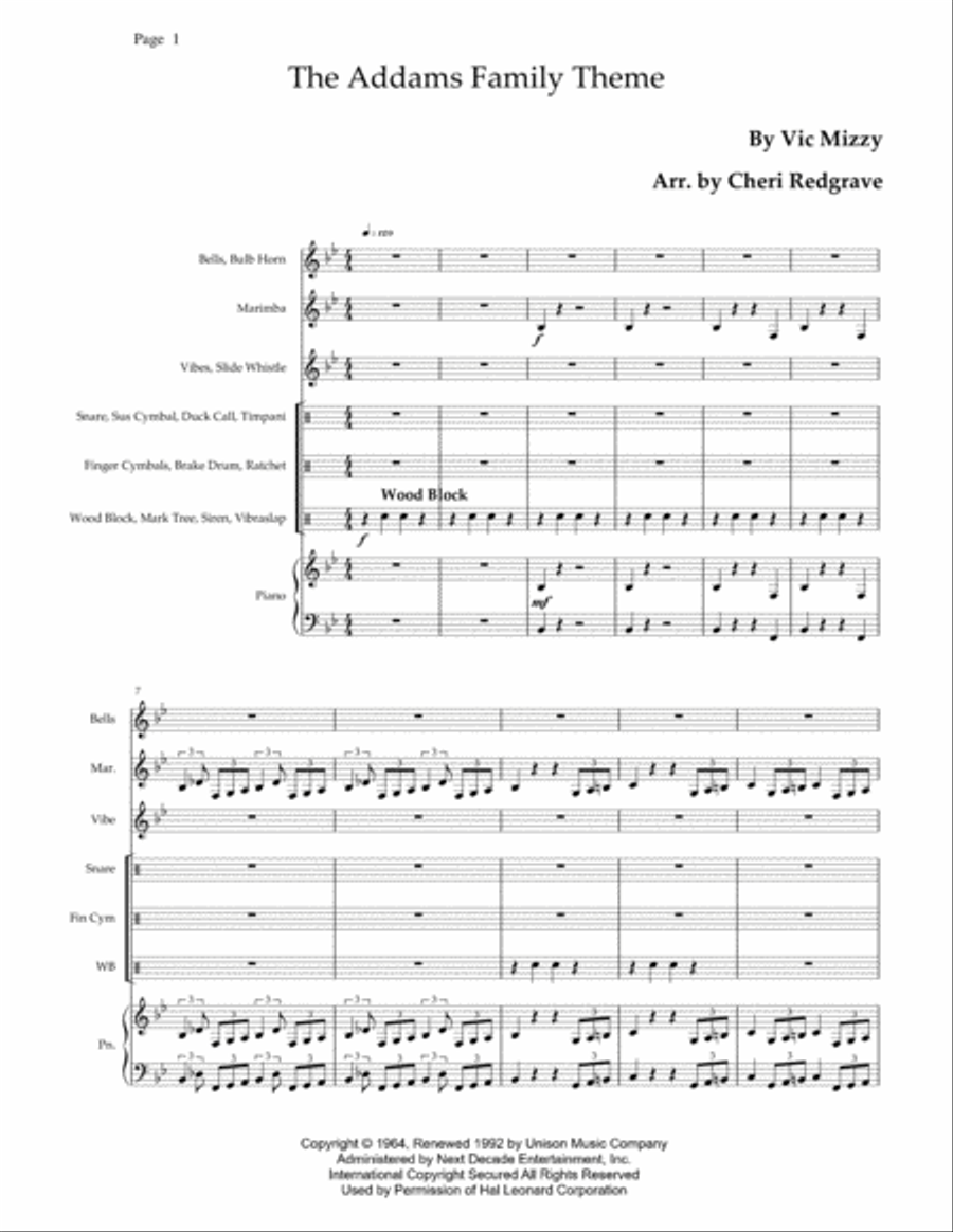 The Addams Family Theme The Addams Family Theme School and Community scores gallery preview page 3