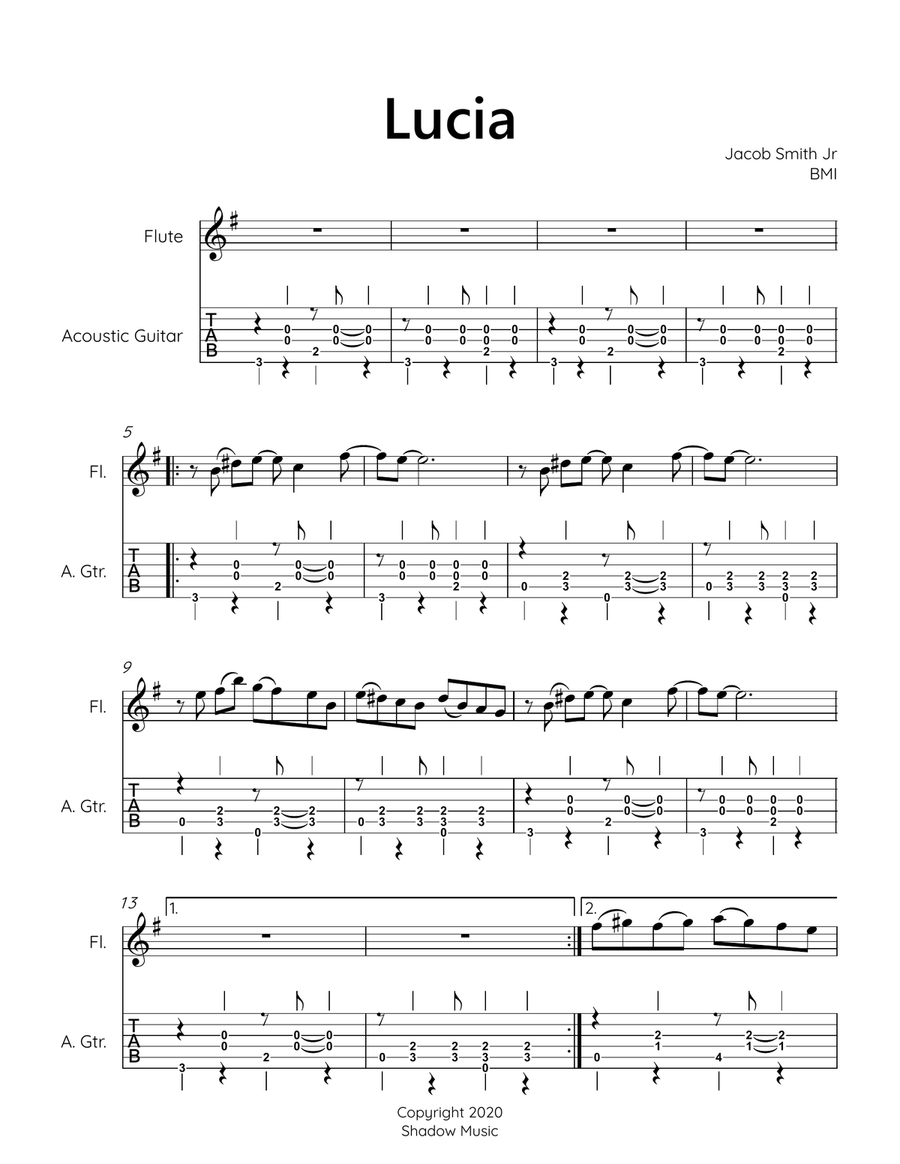 Lucia Lucia Flute scores gallery preview page 1