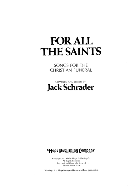 For All the Saints-Digital Download