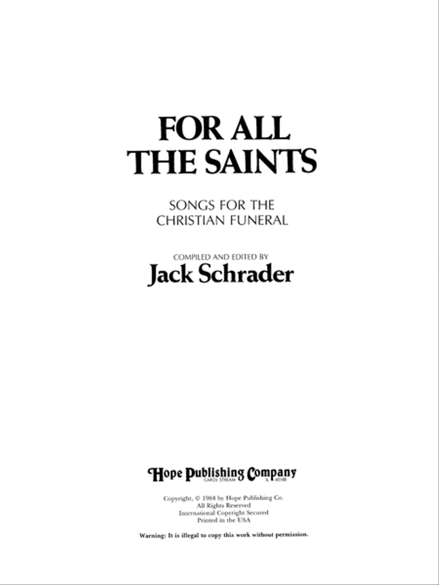 For All the Saints-Digital Download