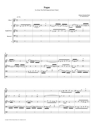 Fugue 06 from Well-Tempered Clavier, Book 1 (Double Reed Quintet)