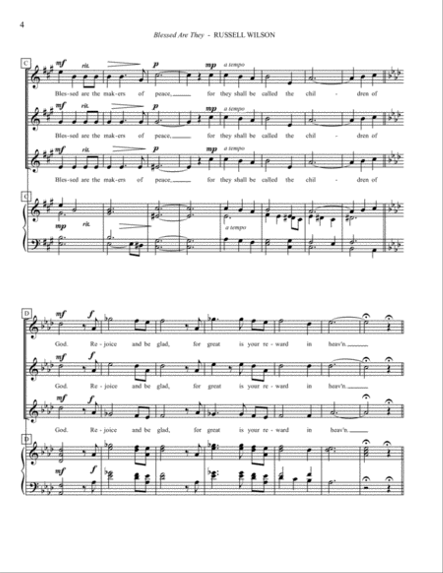Blessed Are They SSA scores gallery preview page 4