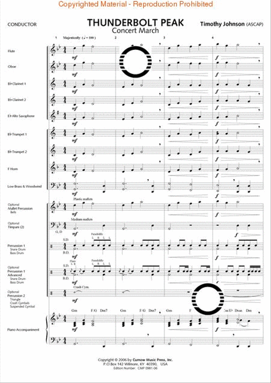 Thunderbolt Peak (Concert March) Concert Band scores gallery preview page 2