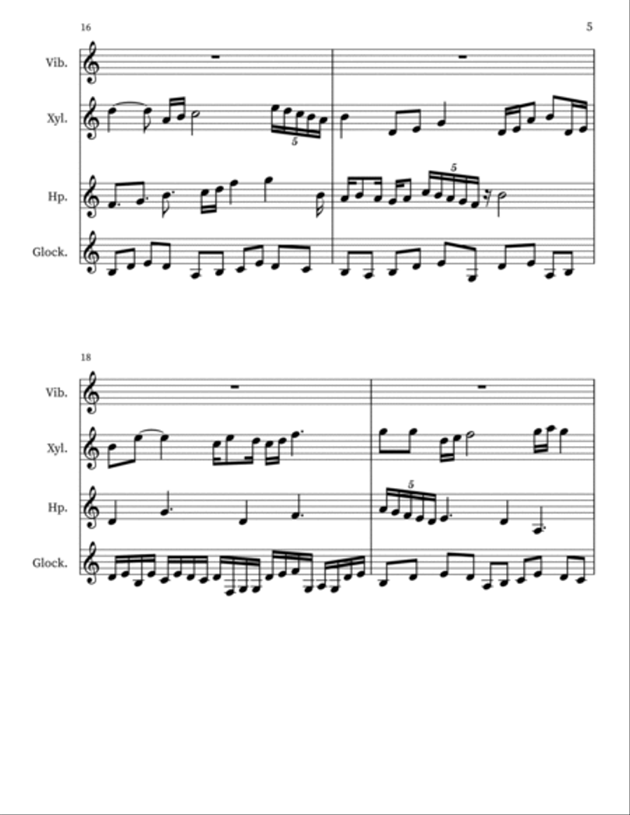 Z 21 for Percussion a Voce & Harp Small Ensemble scores gallery preview page 5