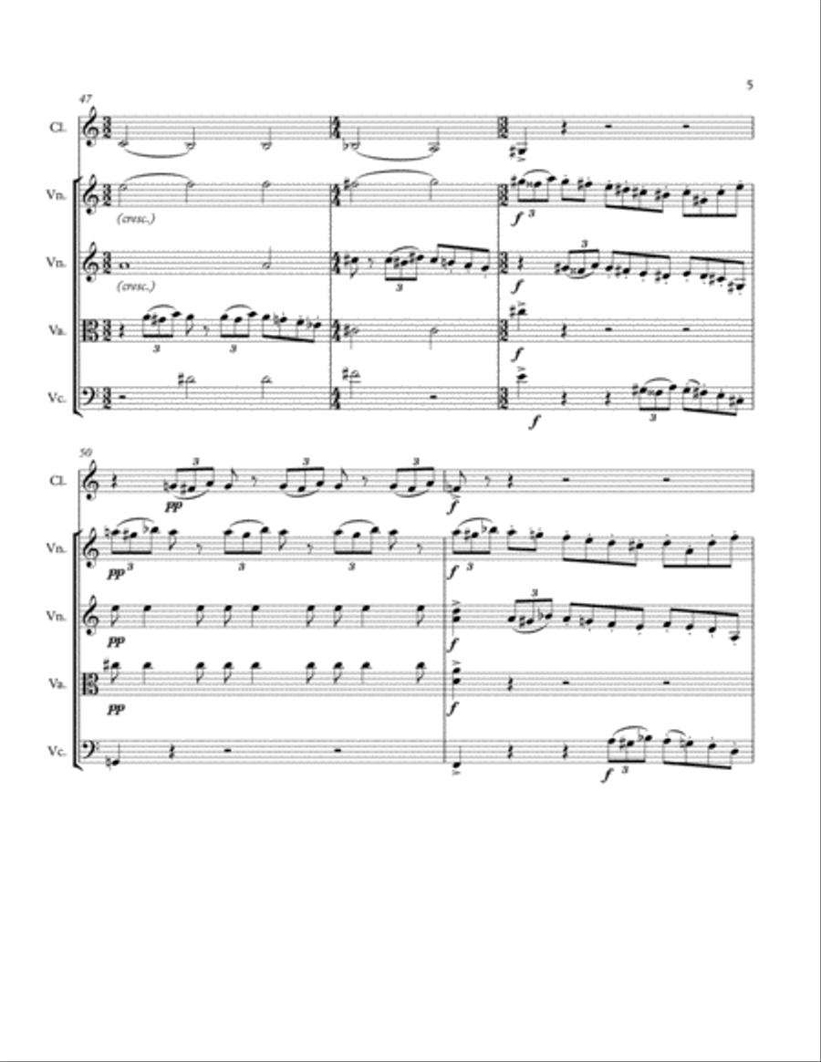 Clarinet Quintet on Hebrew-ish Themes, op. 50 Clarinet Quintet scores gallery preview page 5