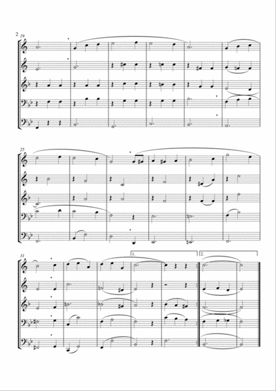 School Days (When We Were A Couple of Kids) Brass Quintet scores gallery preview page 2