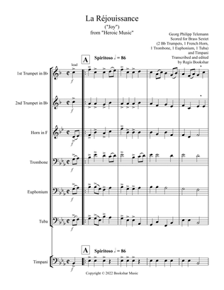 La Rejouissance (from "Heroic Music") (Eb) (Brass Sextet - 2 Trp, 1 Hrn, 1 Trb, 1 Euph, 1 Tuba, Tim)
