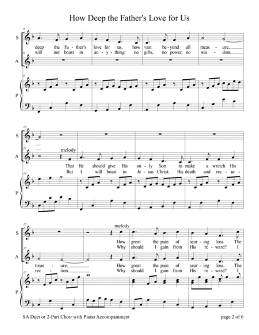 How Deep The Father's Love For Us 2-Part scores gallery preview page 6