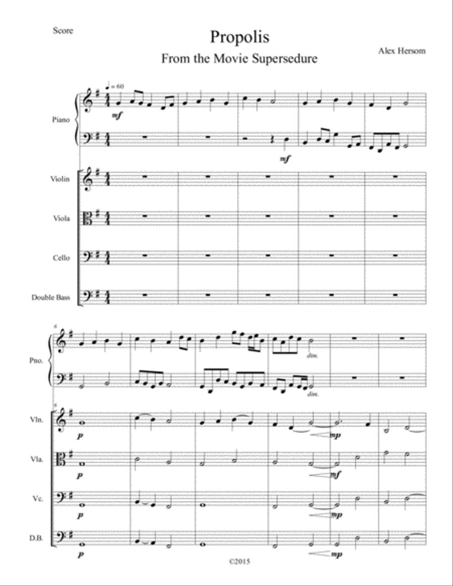 Propolis Propolis Piano Quintet scores gallery preview page 1