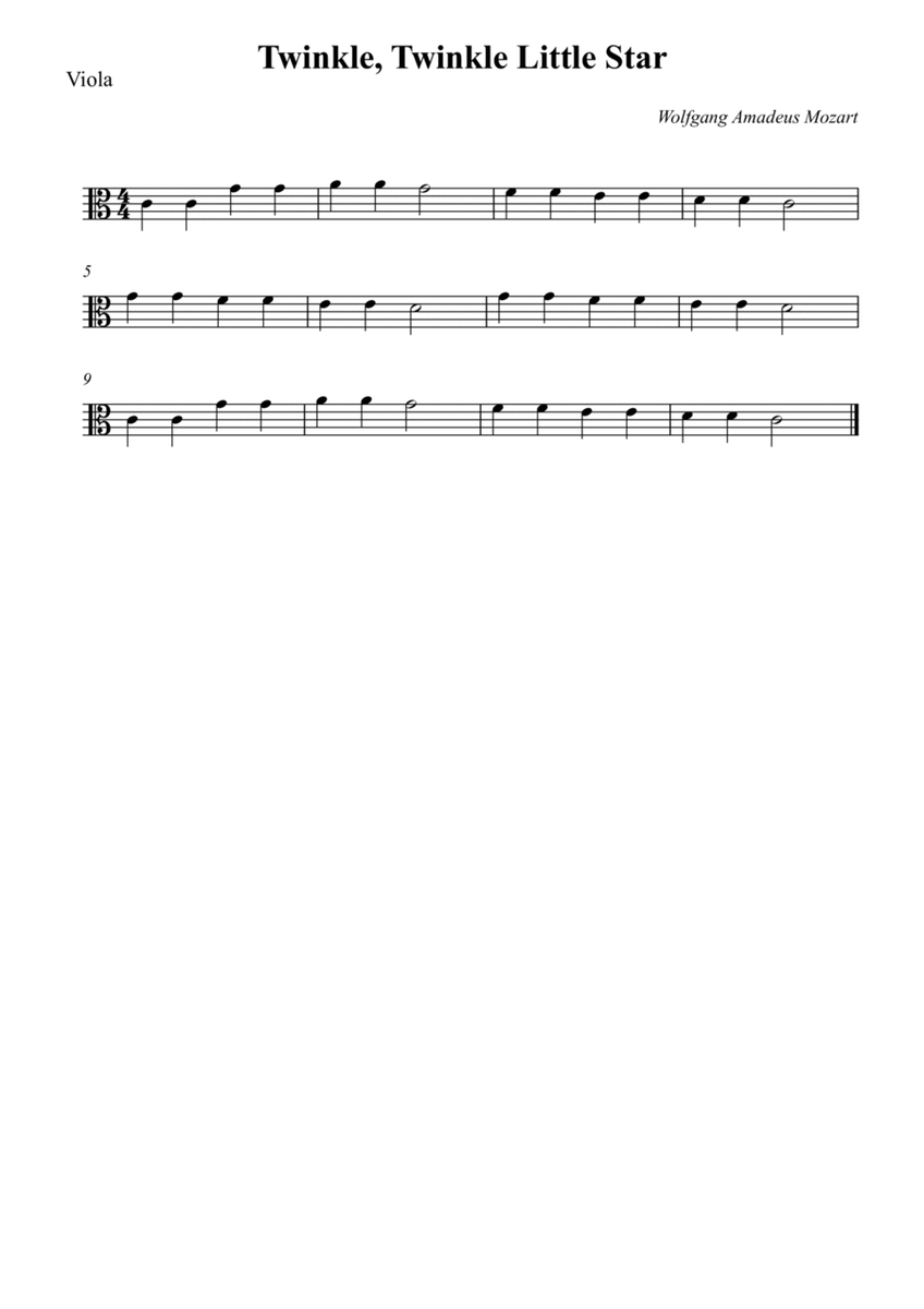 Twinkle, Twinkle Little Star - Easy image number null