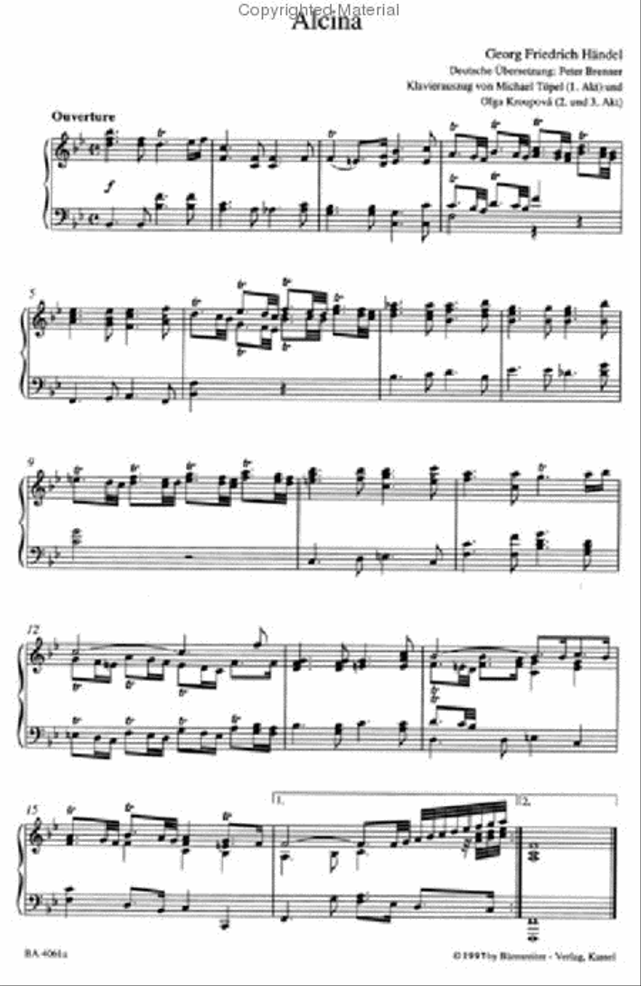 Alcina, HWV 34 SSATB scores gallery preview page 2