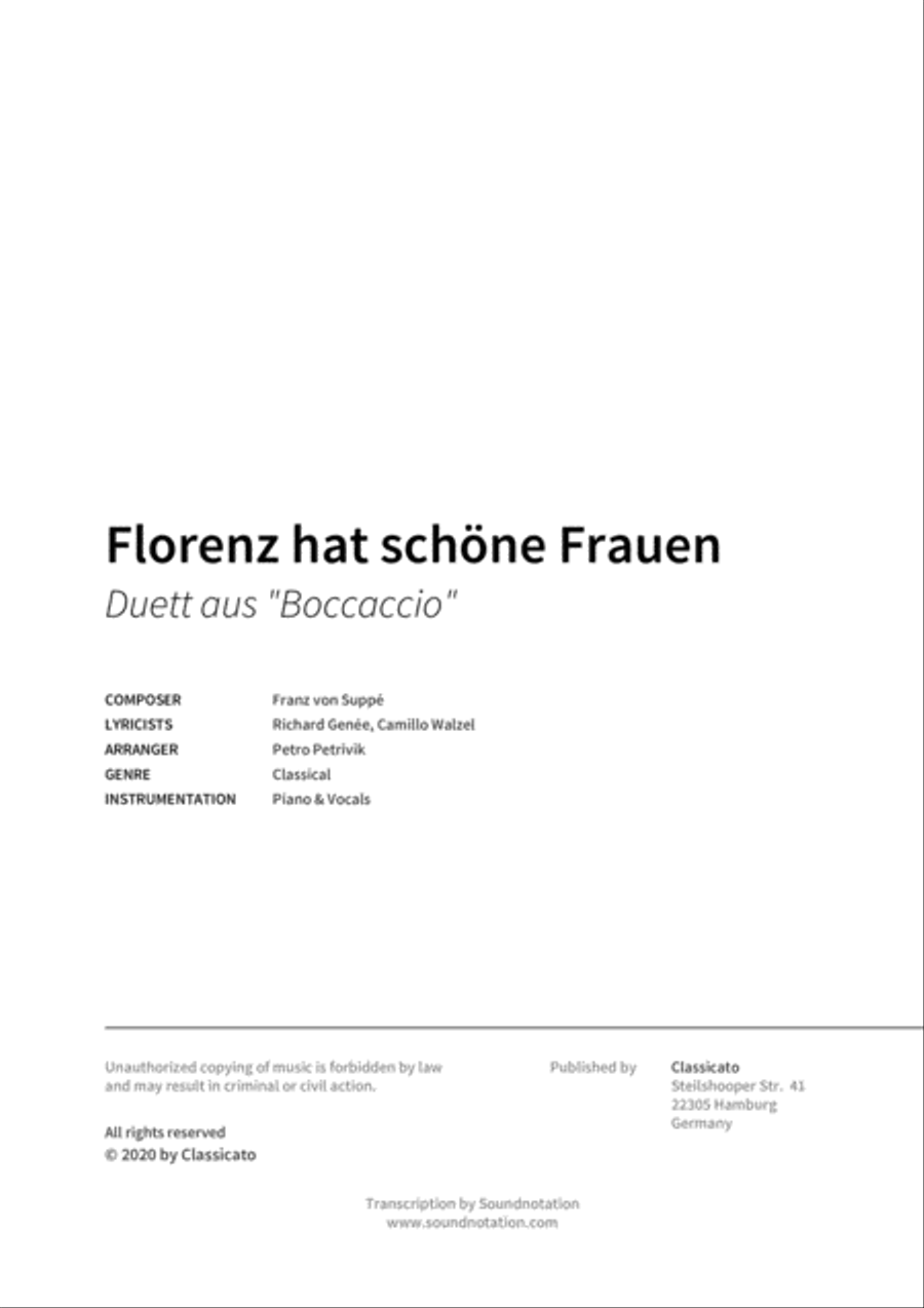 Florenz hat schone Frauen Piano, Vocal, Guitar scores gallery preview page 2