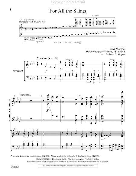 For All the Saints - 4-6 oct Handbell Part/Score image number null