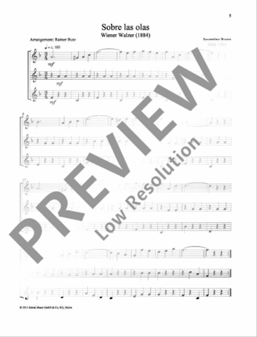 Sobre las olas Soprano Recorder scores gallery preview page 2