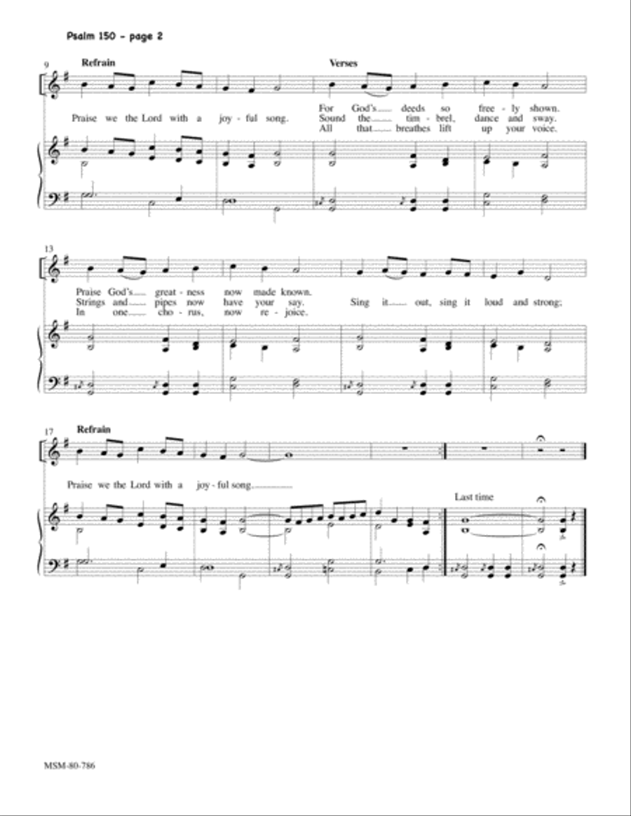 Psalm 150 4-Part scores gallery preview page 2