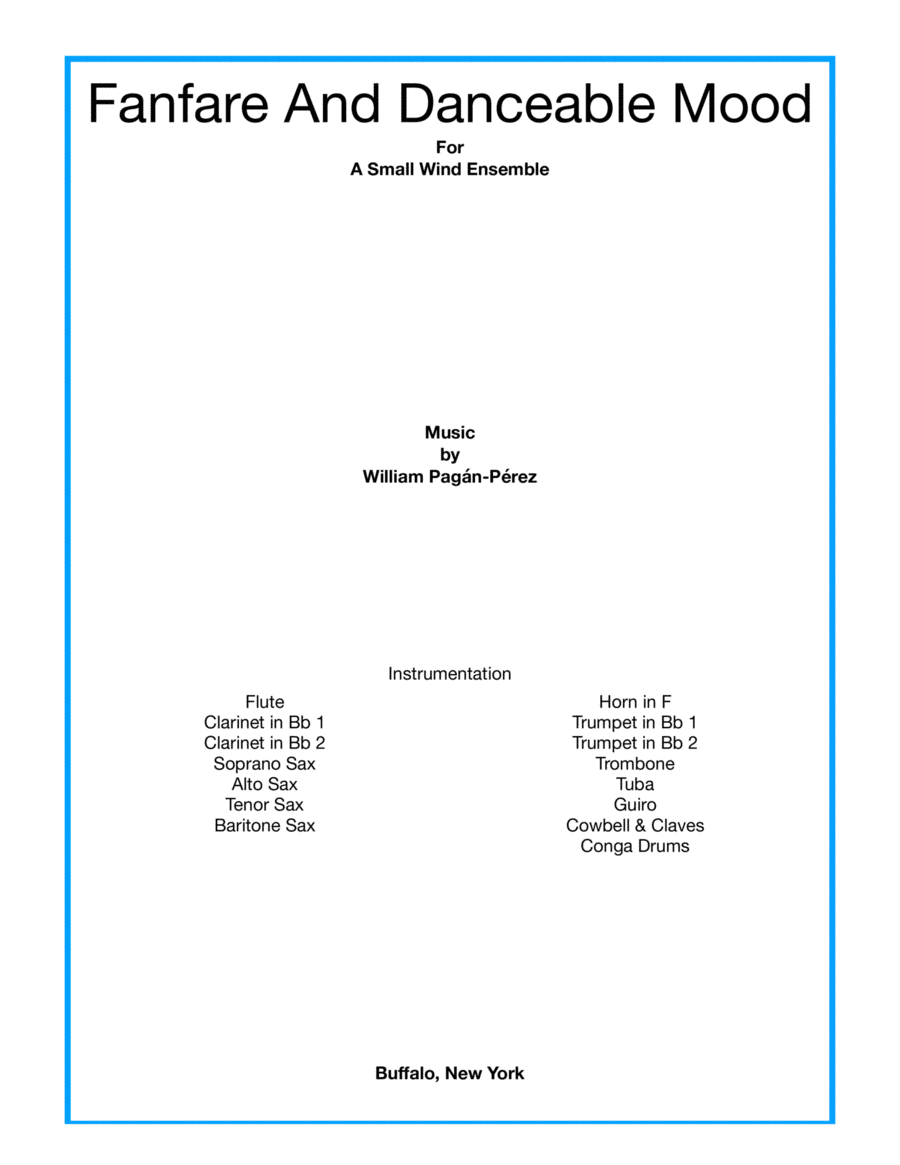 Fanfare and Danceable Mood For Small Wind Ensemble Concert Band scores gallery preview page 1