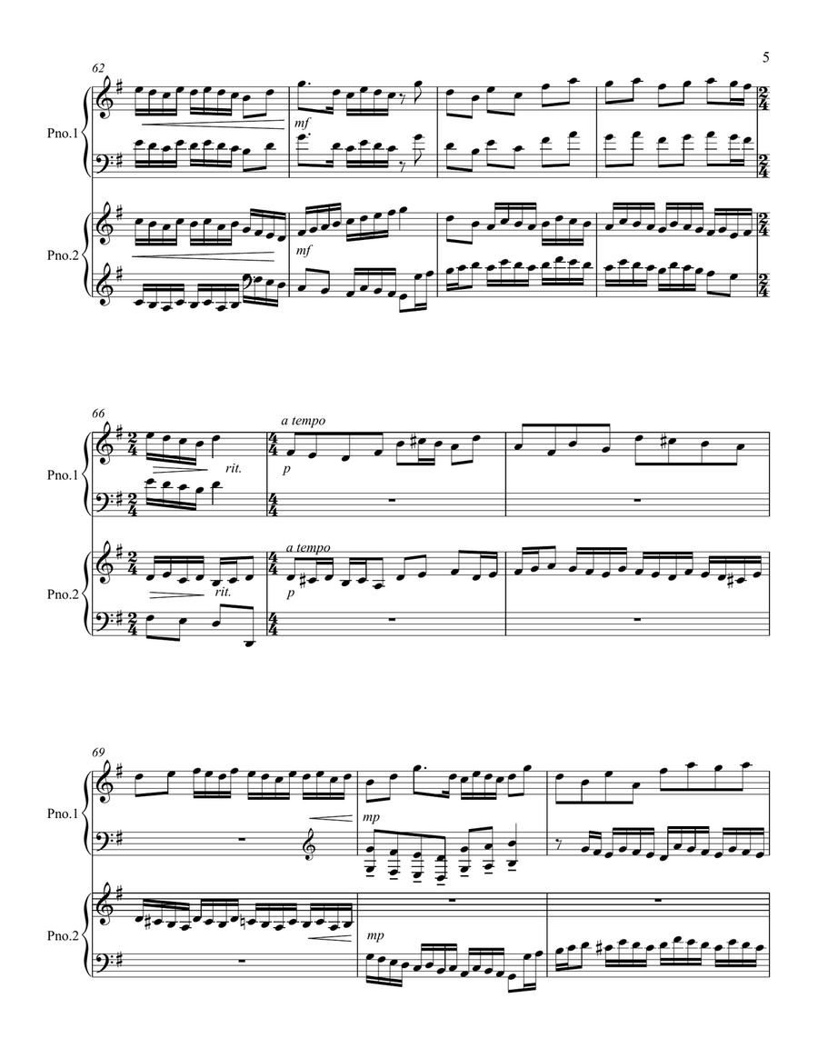 Prelude on the Doxology for Two Pianos 2 Pianos, 4-Hands scores gallery preview page 6
