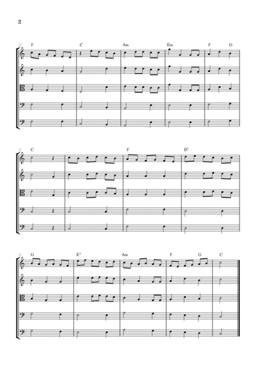 We Wish You a Merry Christmas for String Quintet • easy Christmas sheet music w/ chords image number null