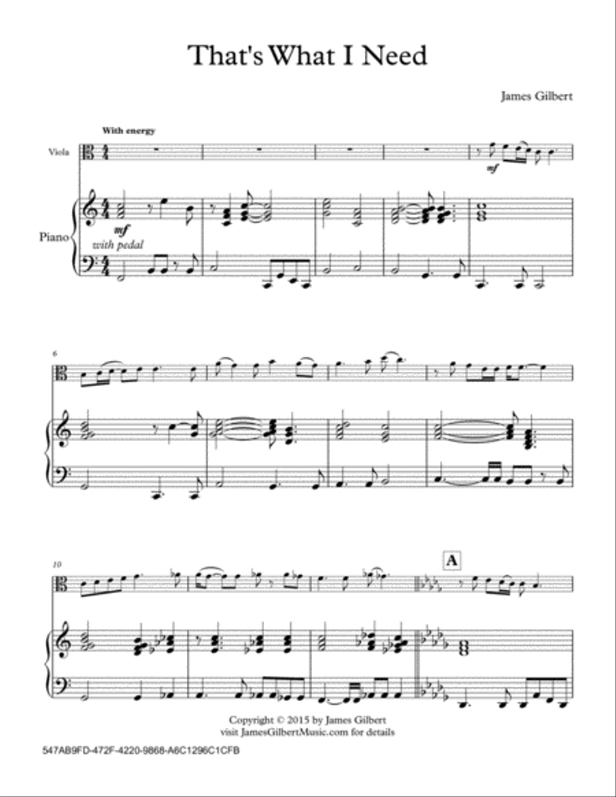 That's What I Need Viola scores gallery preview page 1