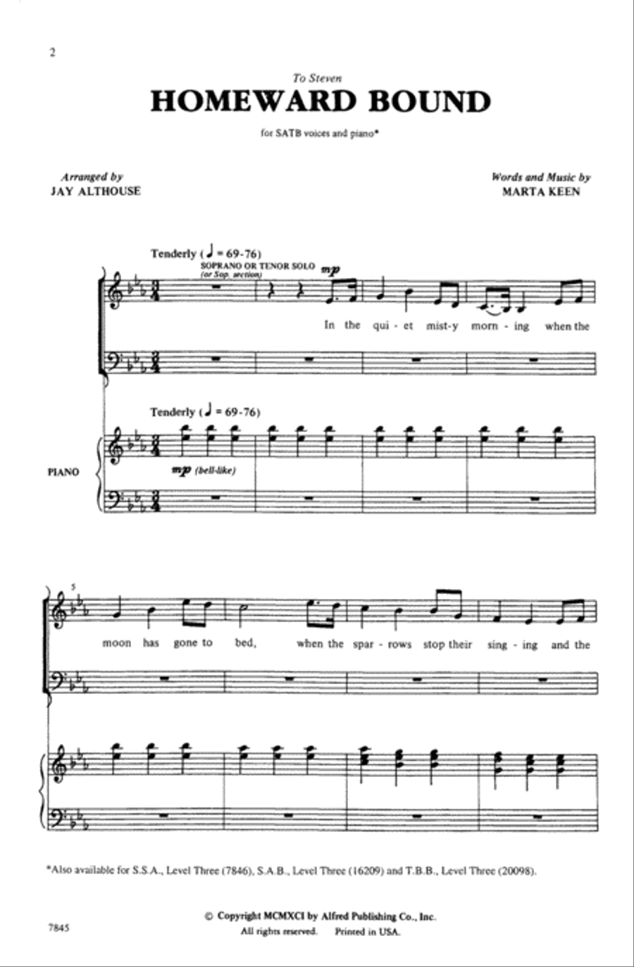 Homeward Bound Choir scores gallery preview page 1