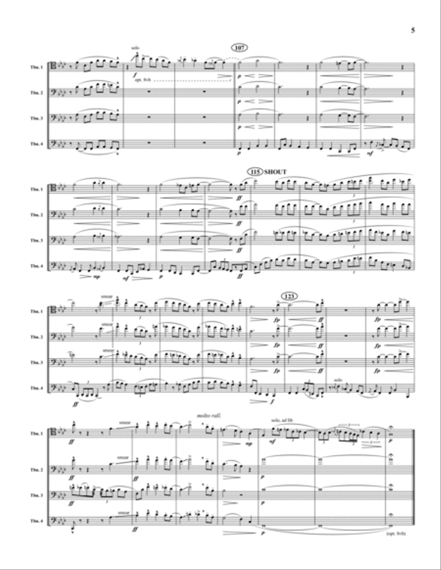 St. James Infirmary Trombone Quartet scores gallery preview page 5