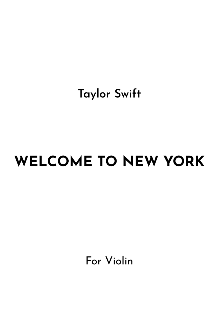 Welcome To New York Violin Solo scores gallery preview page 1