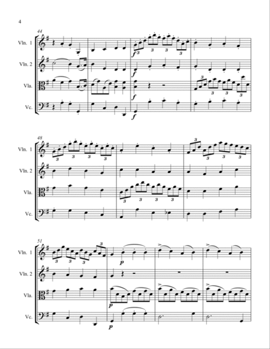 Duo #6 Movement I Duo #6 Movement I String Quartet scores gallery preview page 4