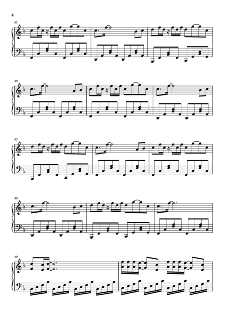 Tarzan Boy Piano Solo scores gallery preview page 4