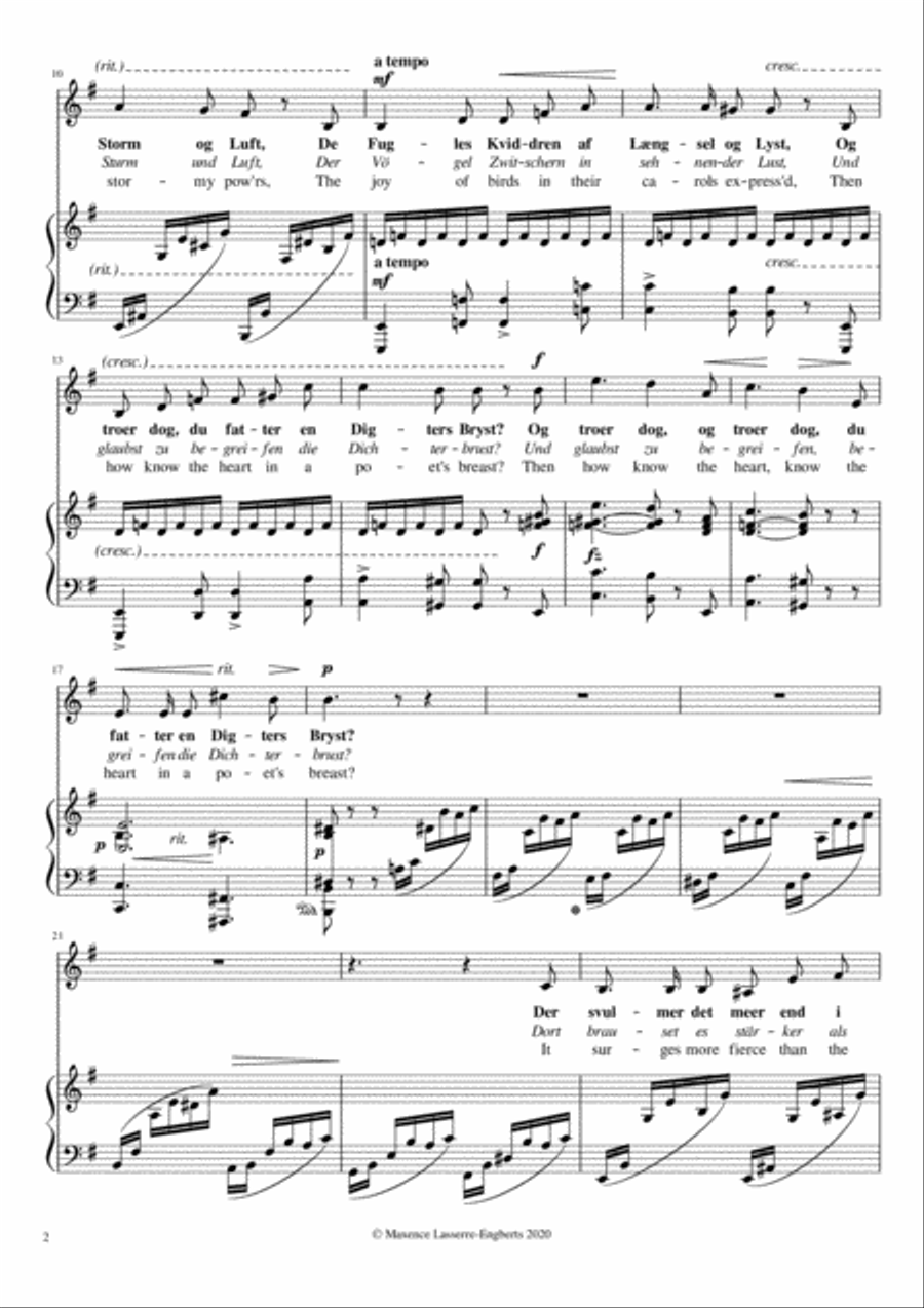 Du fatter ej Bølgernes evige Gang [Low Voice; Key: Em] Low Voice scores gallery preview page 2