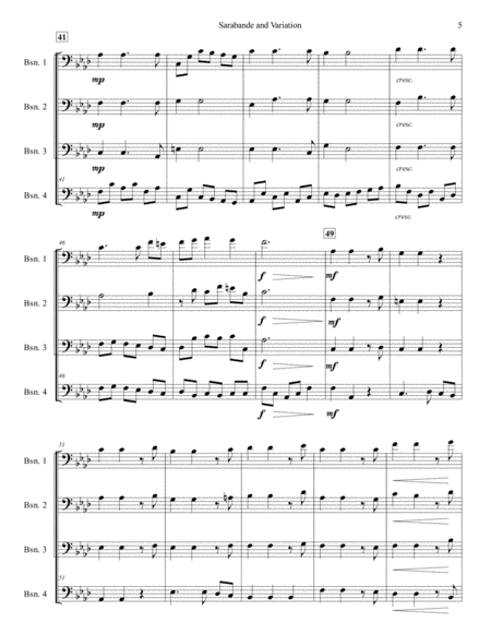 Sarabande and Variations for Bassoon Quartet image number null
