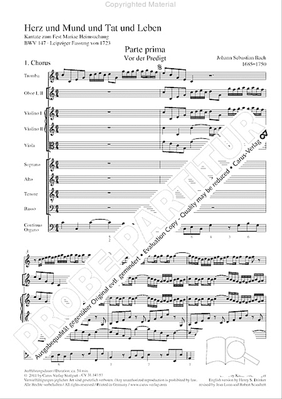 Heart and mouth and thought and action (Herz und Mund und Tat und Leben) (Herz und Mund und Tat und Leben) 4-Part scores gallery preview page 10