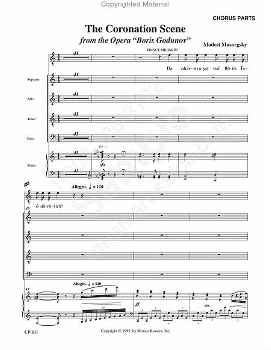 Coronation Scene from 'Boris Godunov' (Choral Parts) 4-Part scores gallery preview page 2