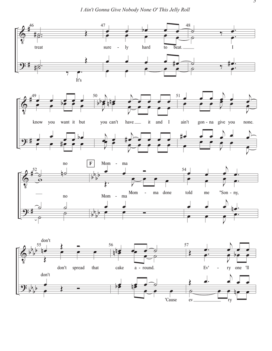 I Ain’t Gonna Give Nobody None O’ This Jelly Roll TTBB scores gallery preview page 5