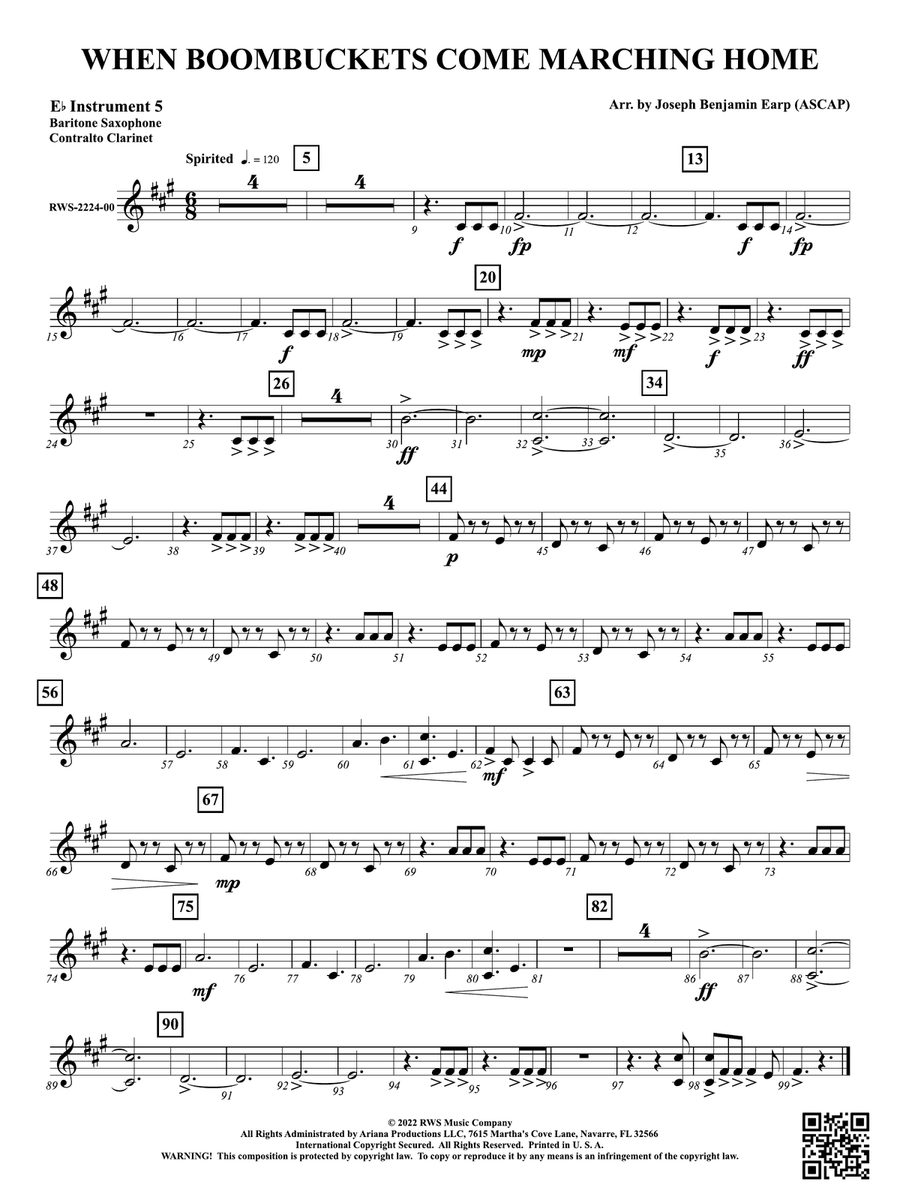 When Boombuckets Come Marching Home: Part 5 - E-flat Instruments E-Flat Instrument scores gallery preview page 1