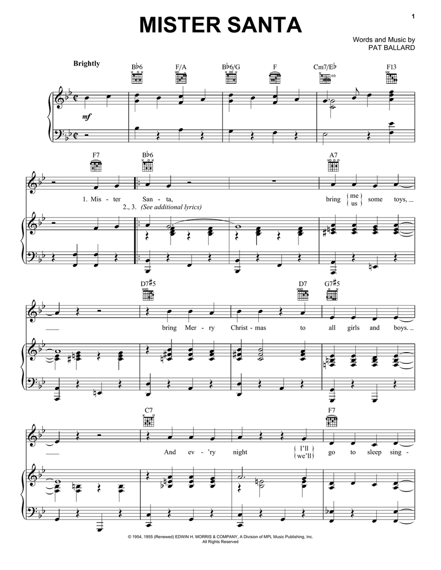 Mister Santa Mister Santa Guitar scores gallery preview page 1
