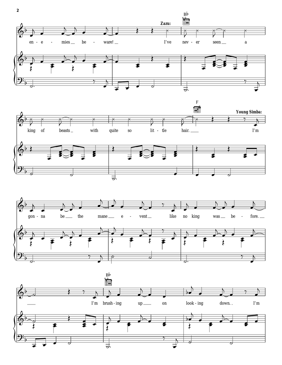 I Just Can't Wait To Be King (from The Lion King: Broadway Musical) Guitar scores gallery preview page 2