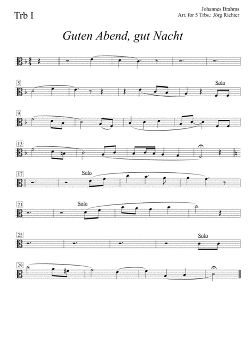 Brahms' Lullaby (Cradle Song) for Trombone Quintet image number null