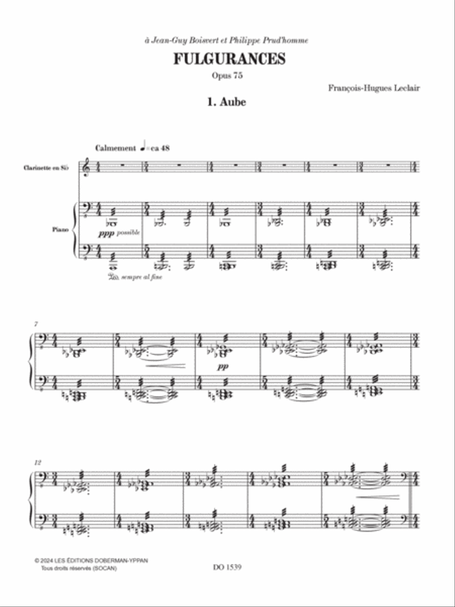 Fulgurances, opus 75 Clarinet Solo scores gallery preview page 3