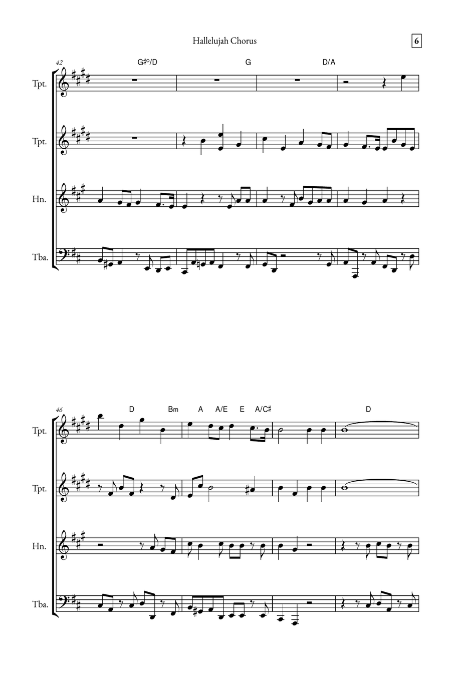 Hallelujah Chorus Brass Quartet scores gallery preview page 6