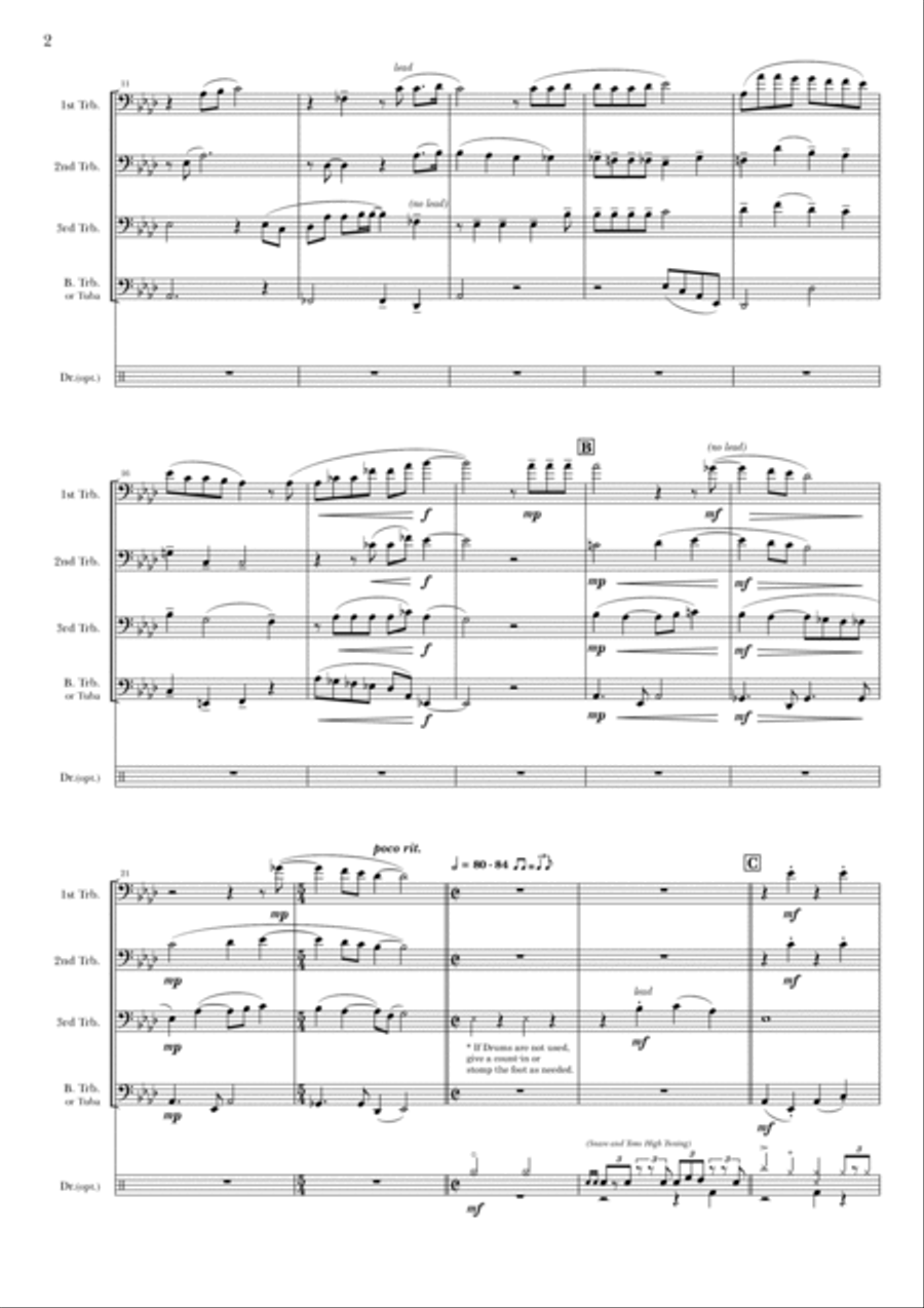 Remember Me (Lullaby) Brass Quartet scores gallery preview page 2
