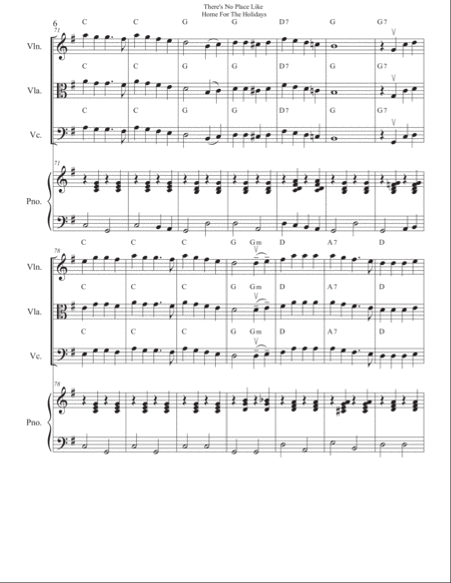 (There's No Place Like) Home For The Holidays String Quartet scores gallery preview page 6