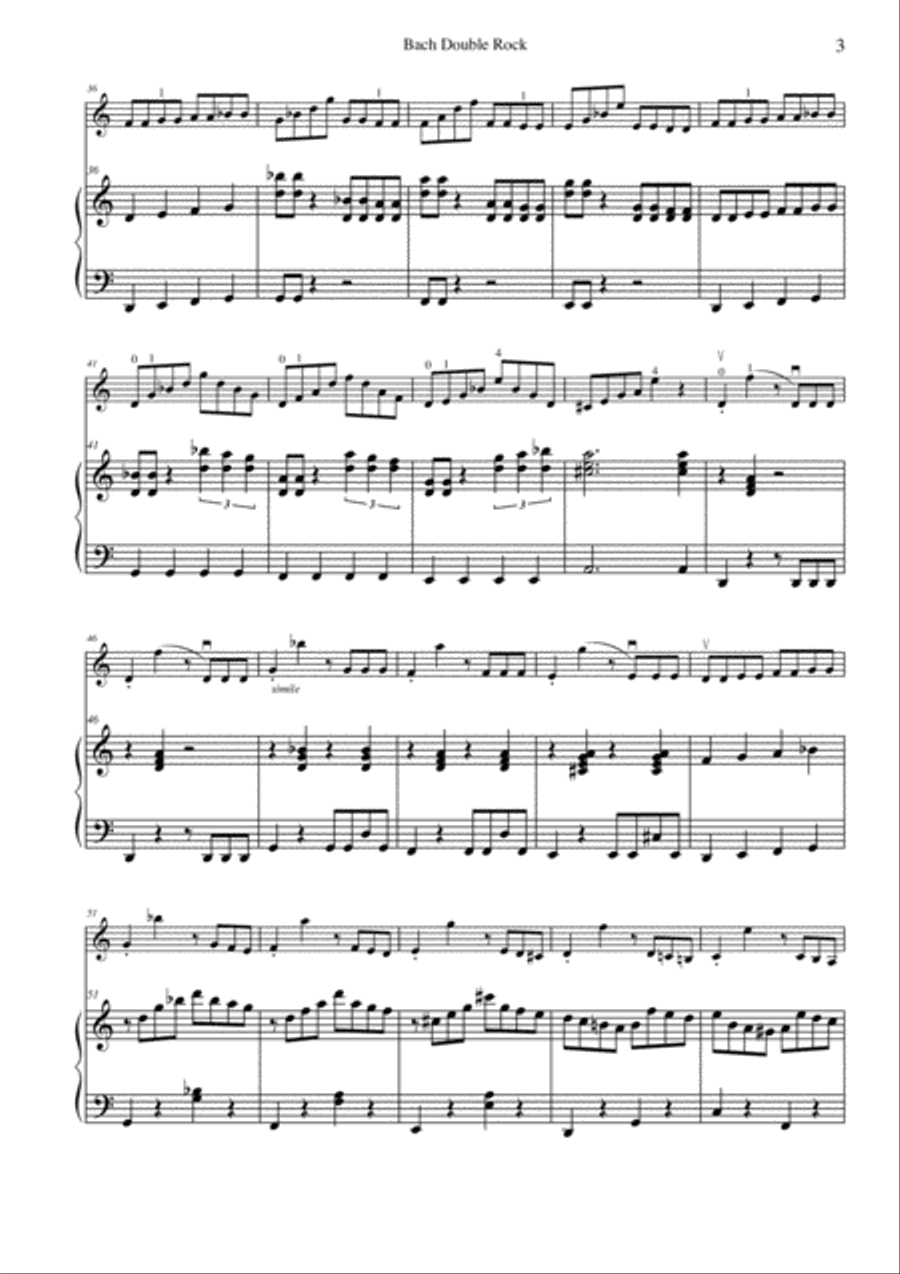 Bach Double Rock Violin Solo scores gallery preview page 3