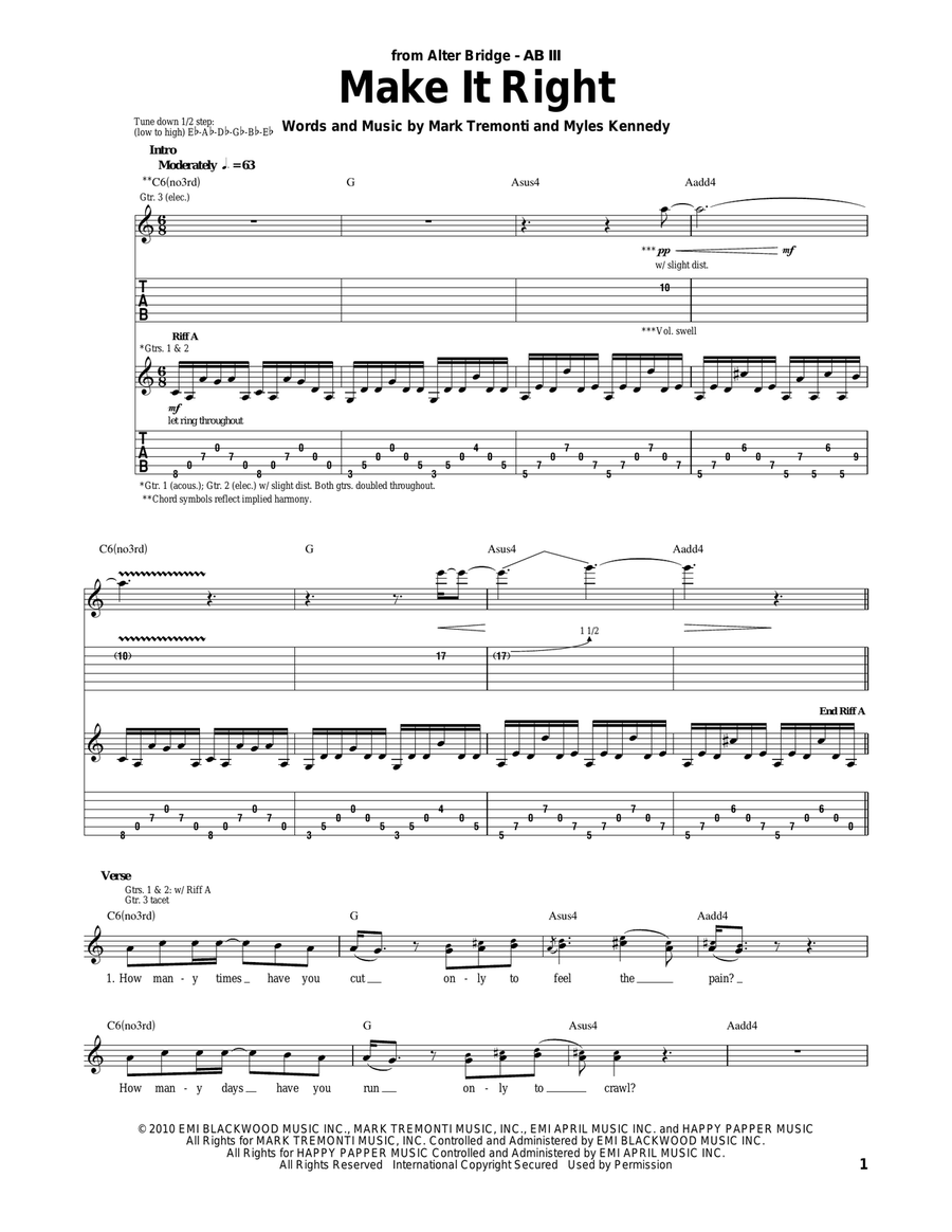 Make It Right Acoustic Guitar scores gallery preview page 1