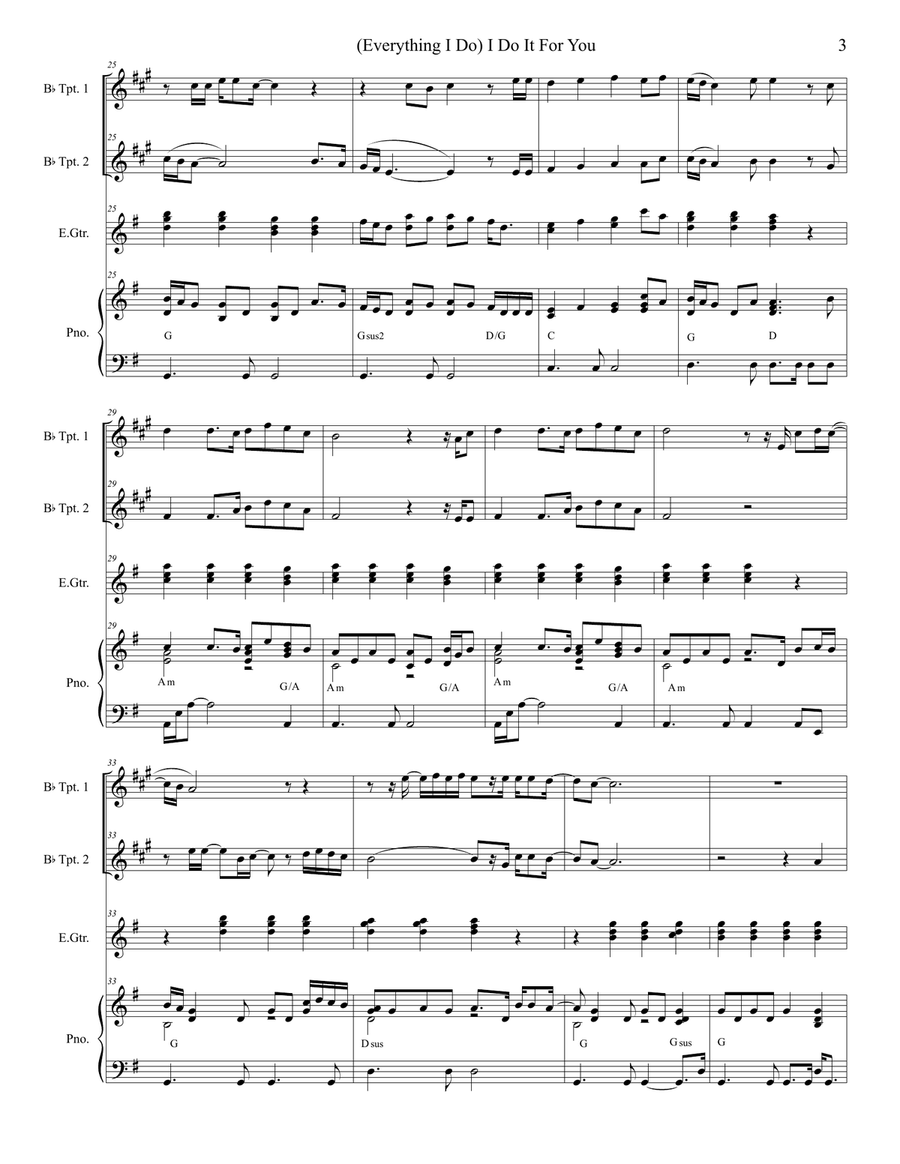 (Everything I Do) I Do It For You Trumpet Duet scores gallery preview page 3